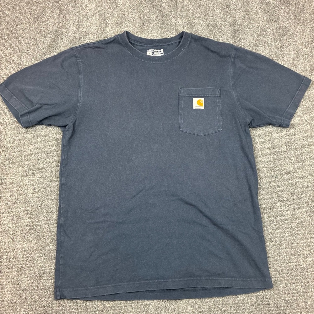 Carhartt Mens Size Medium Loose Fit Pocket T-Shirt Navy Blue Short Sleeve